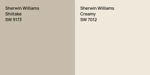 SW 9173 Shiitake vs SW 7012 Creamy