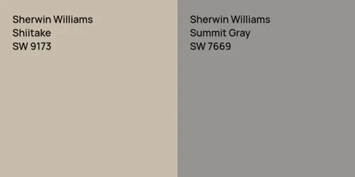 SW 9173 Shiitake vs SW 7669 Summit Gray