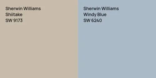 SW 9173 Shiitake vs SW 6240 Windy Blue