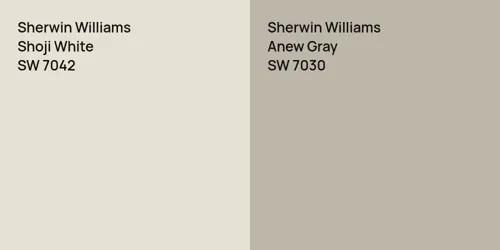 SW 7042 Shoji White vs SW 7030 Anew Gray