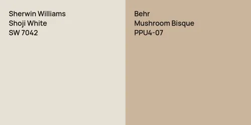 SW 7042 Shoji White vs PPU4-07 Mushroom Bisque