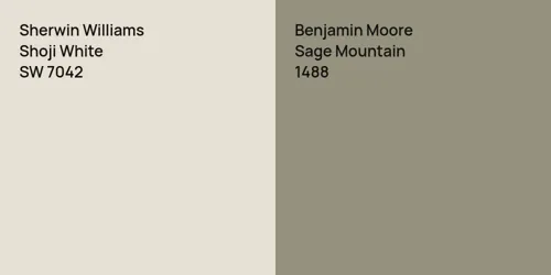 SW 7042 Shoji White vs 1488 Sage Mountain