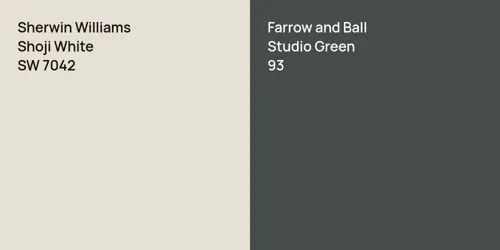 SW 7042 Shoji White vs 93 Studio Green