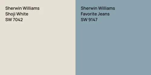 SW 7042 Shoji White vs SW 9147 Favorite Jeans