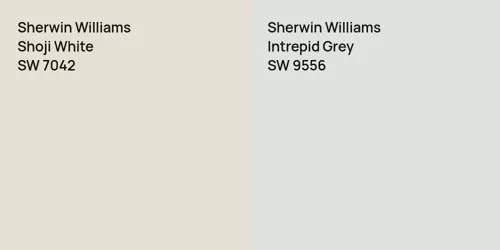 SW 7042 Shoji White vs SW 9556 Intrepid Grey