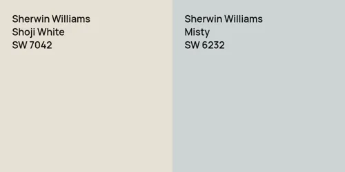 SW 7042 Shoji White vs SW 6232 Misty