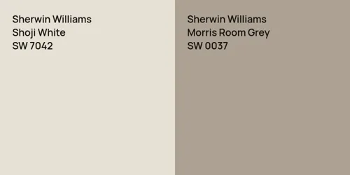 SW 7042 Shoji White vs SW 0037 Morris Room Grey