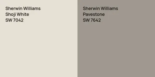 SW 7042 Shoji White vs SW 7642 Pavestone