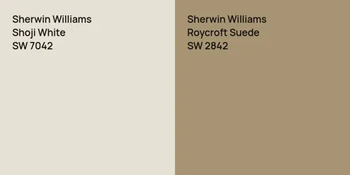 SW 7042 Shoji White vs SW 2842 Roycroft Suede