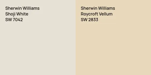 SW 7042 Shoji White vs SW 2833 Roycroft Vellum