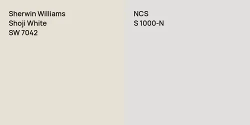 SW 7042 Shoji White vs S 1000-N 