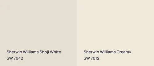 SW 7042 Shoji White vs SW 7012 Creamy