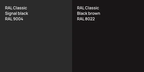 RAL 9004 Signal black vs RAL 8022  Black brown