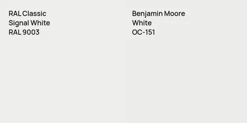 RAL 9003 Signal White vs OC-151 White