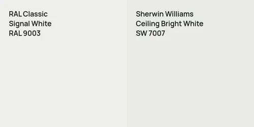 RAL 9003 Signal White vs SW 7007 Ceiling Bright White