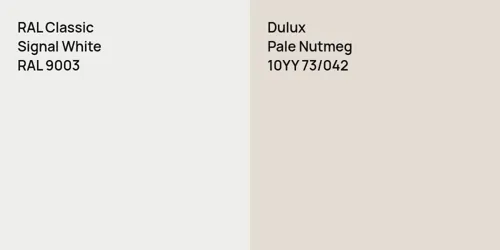 RAL 9003 Signal White vs 10YY 73/042 Pale Nutmeg