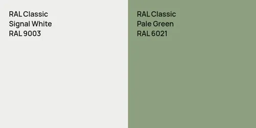 RAL 9003 Signal White vs RAL 6021 Pale Green