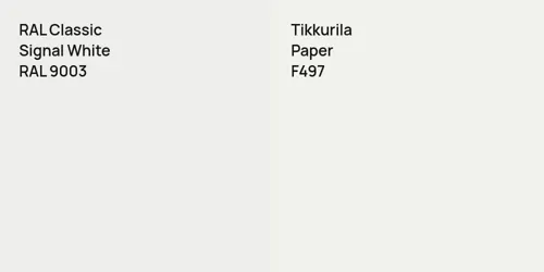 RAL 9003 Signal White vs F497 Paper