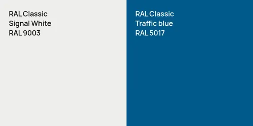 RAL 9003 Signal White vs RAL 5017  Traffic blue