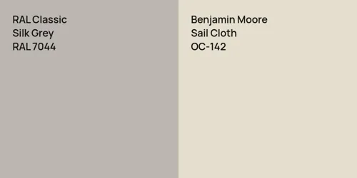 RAL 7044 Silk Grey vs OC-142 Sail Cloth