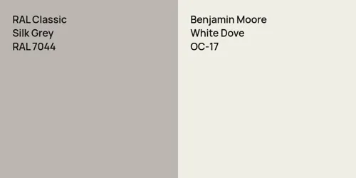 RAL 7044 Silk Grey vs OC-17 White Dove