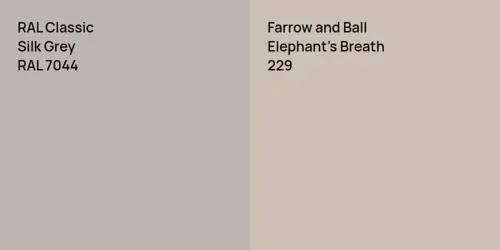 RAL 7044 Silk Grey vs 229 Elephant's Breath