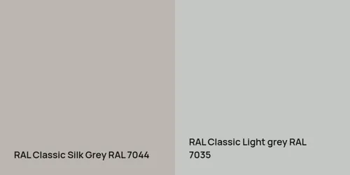 RAL 7044 Silk Grey vs RAL 7035  Light grey