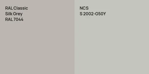 RAL 7044 Silk Grey vs S 2002-G50Y 