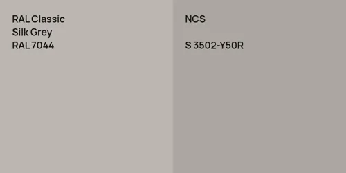 RAL 7044 Silk Grey vs S 3502-Y50R 