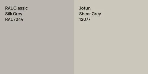 RAL 7044 Silk Grey vs 12077 Sheer Grey