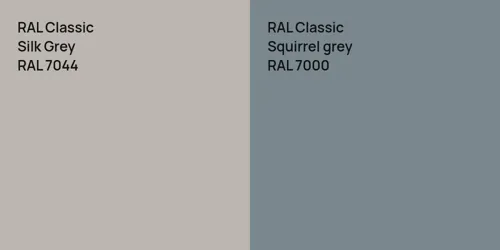 RAL 7044 Silk Grey vs RAL 7000 Squirrel grey