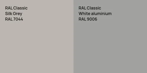 RAL 7044 Silk Grey vs RAL 9006  White aluminium