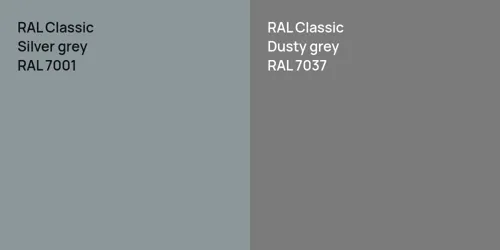 RAL Classic Silver grey vs. RAL Classic Signal grey comparison