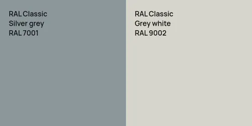 RAL 7001  Silver grey vs RAL 9002  Grey white