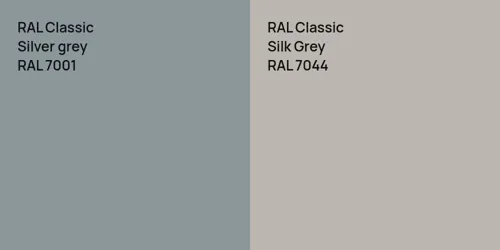 RAL 7001  Silver grey vs RAL 7044 Silk Grey