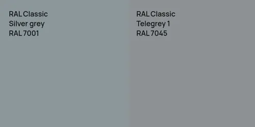 RAL 7001  Silver grey vs RAL 7045  Telegrey 1