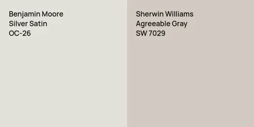 OC-26 Silver Satin vs SW 7029 Agreeable Gray