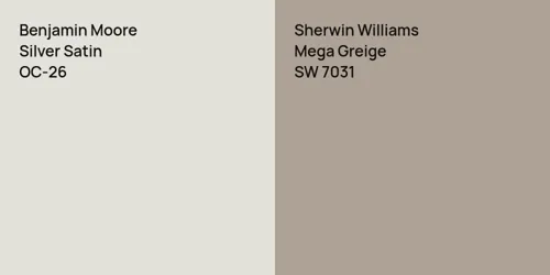 OC-26 Silver Satin vs SW 7031 Mega Greige