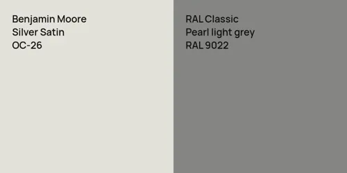 OC-26 Silver Satin vs RAL 9022  Pearl light grey