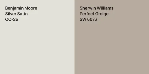 OC-26 Silver Satin vs SW 6073 Perfect Greige