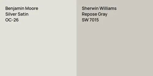 OC-26 Silver Satin vs SW 7015 Repose Gray