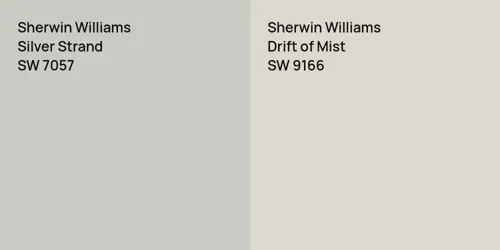 SW 7057 Silver Strand vs SW 9166 Drift of Mist