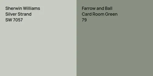 SW 7057 Silver Strand vs 79 Card Room Green