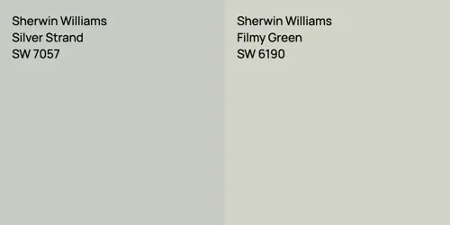 SW 7057 Silver Strand vs SW 6190 Filmy Green