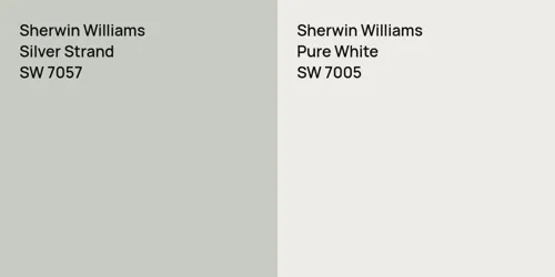 SW 7057 Silver Strand vs SW 7005 Pure White