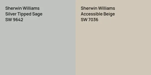 SW 9642 Silver Tipped Sage vs SW 7036 Accessible Beige