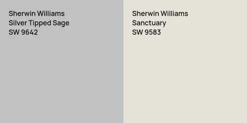 SW 9642 Silver Tipped Sage vs SW 9583 Sanctuary