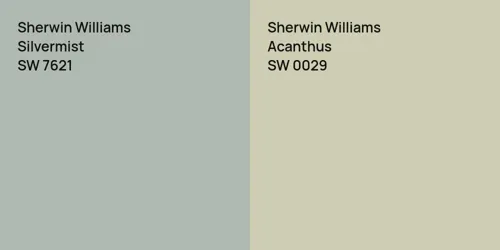 SW 7621 Silvermist vs SW 0029 Acanthus