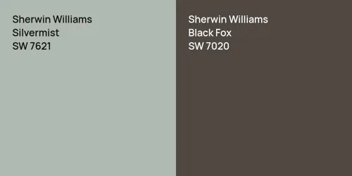 SW 7621 Silvermist vs SW 7020 Black Fox