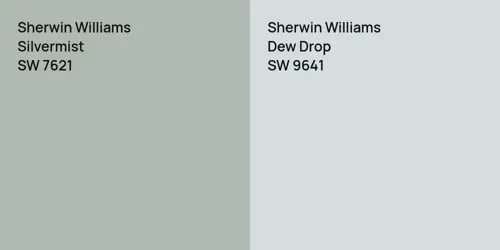 SW 7621 Silvermist vs SW 9641 Dew Drop